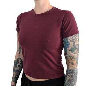 Jungmaven Cropped Tee Maroon | S